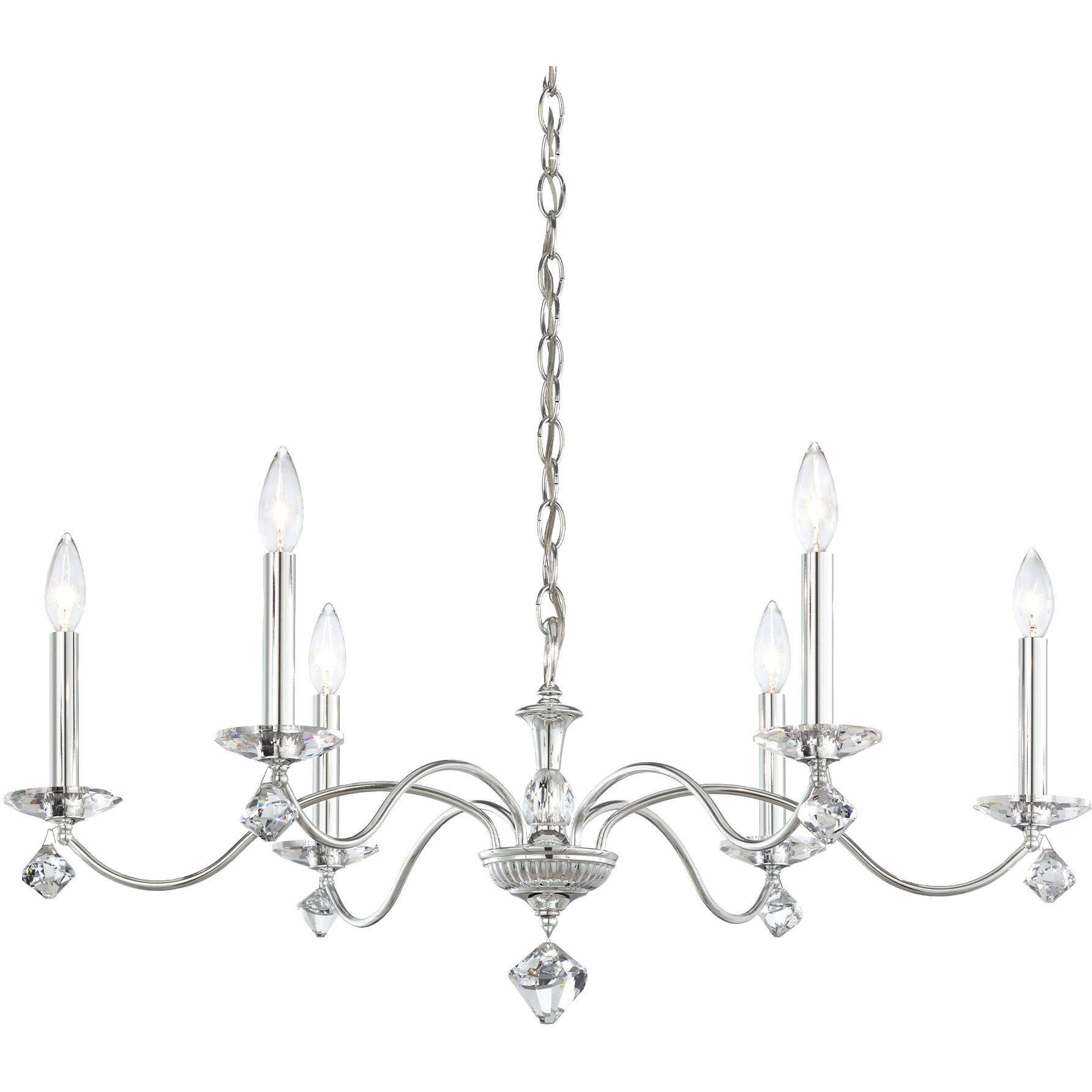 Modique 6 Light 32 inch Polished Silver Chandelier Ceiling Light in Heritage
