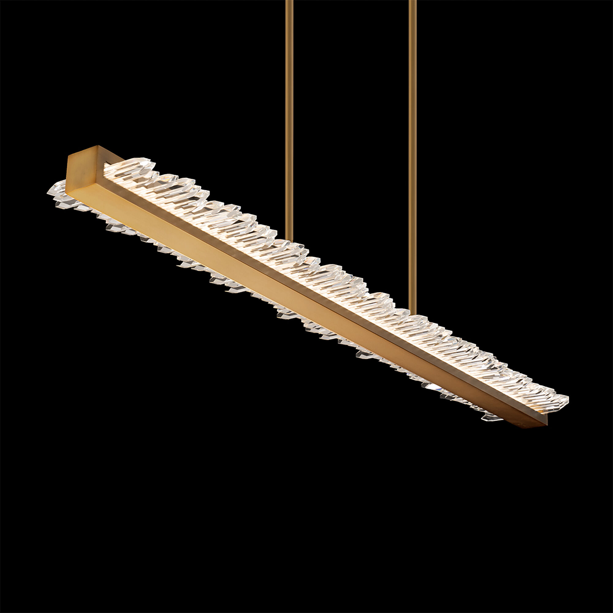 Beyond Frozen LED 47.25 inch Aged Brass Linear Pendant Ceiling Light