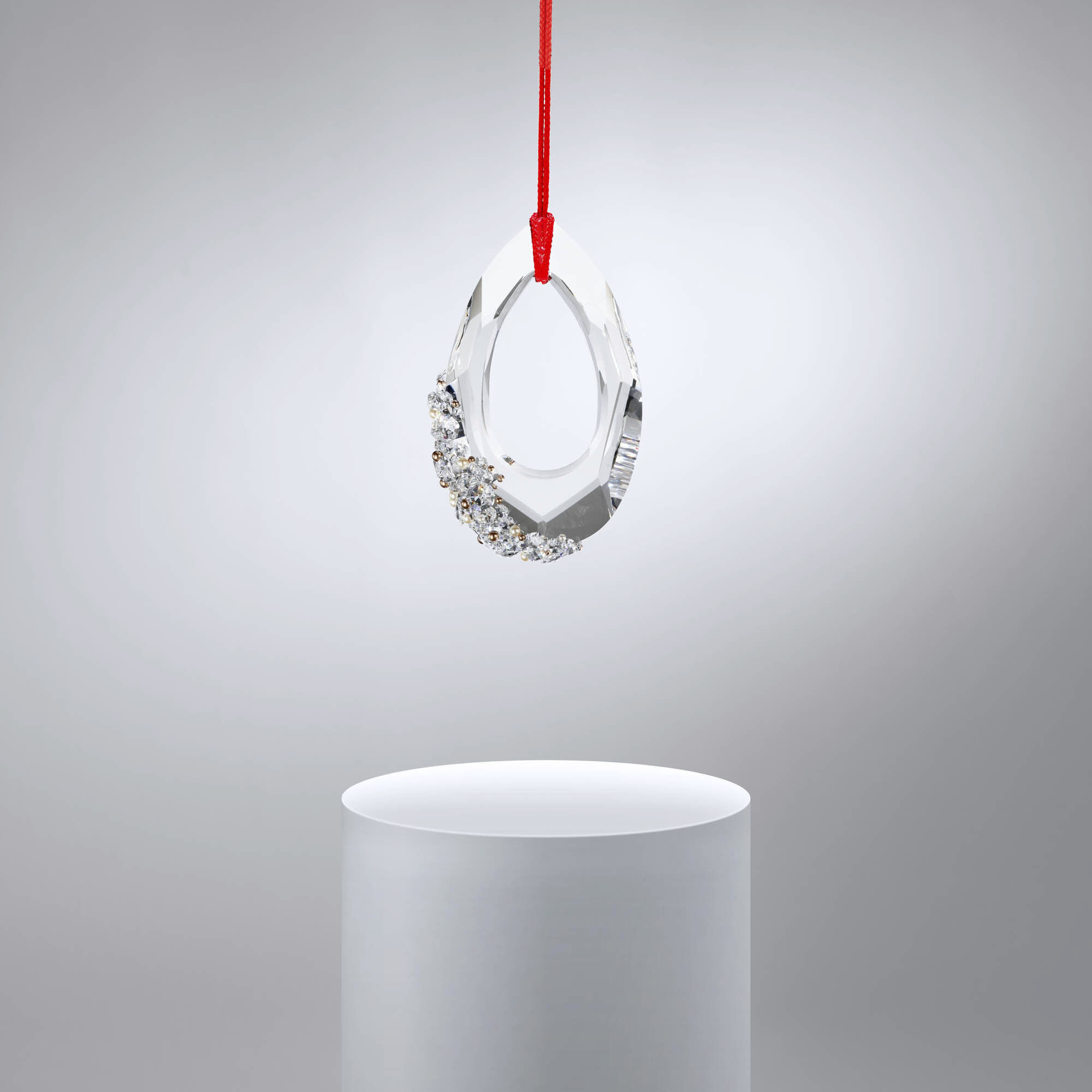 Forever Trinity LED 3.5 inch Polished Chrome Pendant Ceiling Light in Red Rope, Red Rope