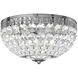 Petit Crystal Flush Mount Ceiling Light in Polished Silver, Optic