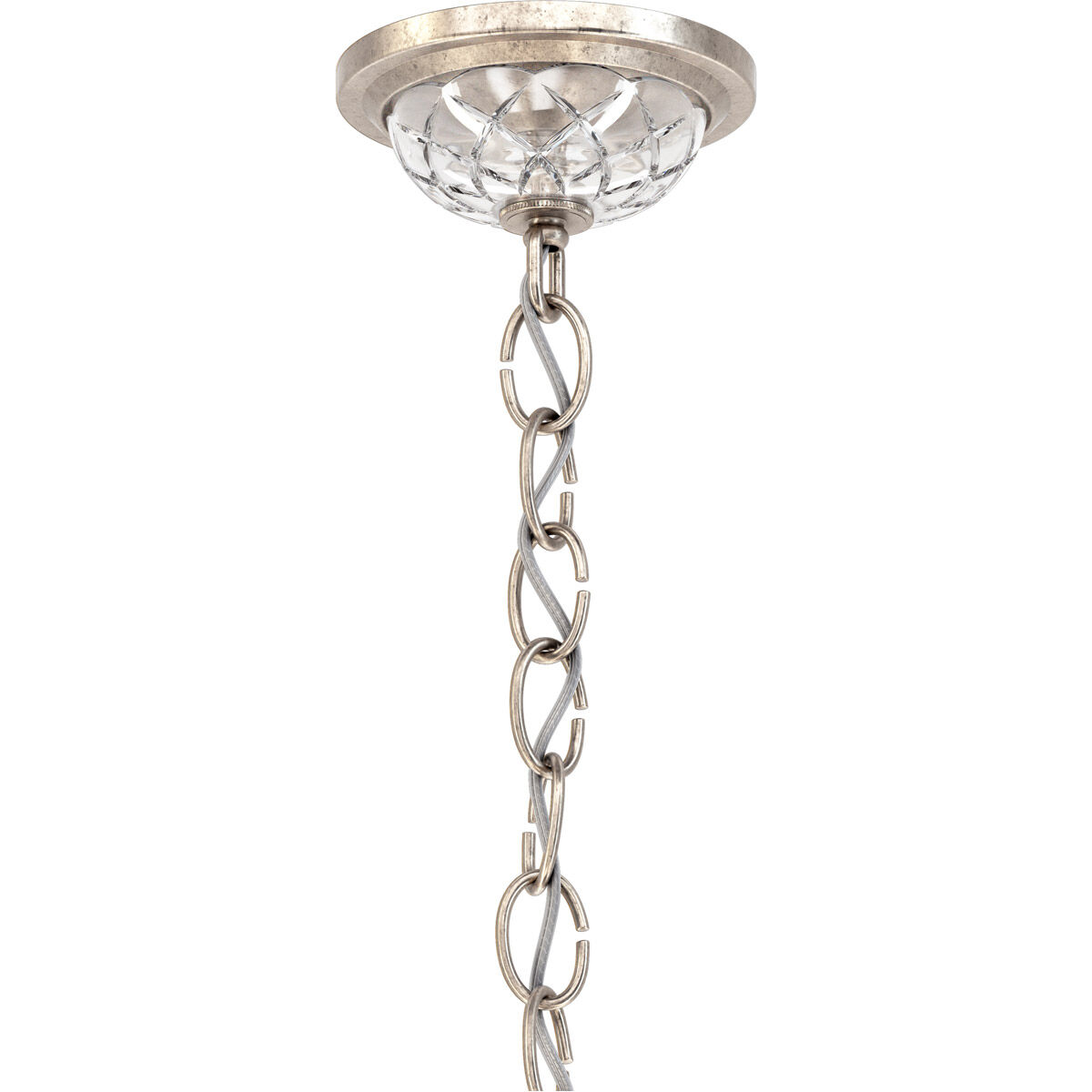 Century 6 Light 21 inch Antique Silver Chandelier Ceiling Light