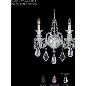 Hamilton Rock Crystal 2 Light 6.5 inch Jet Black Wall Sconce Wall Light