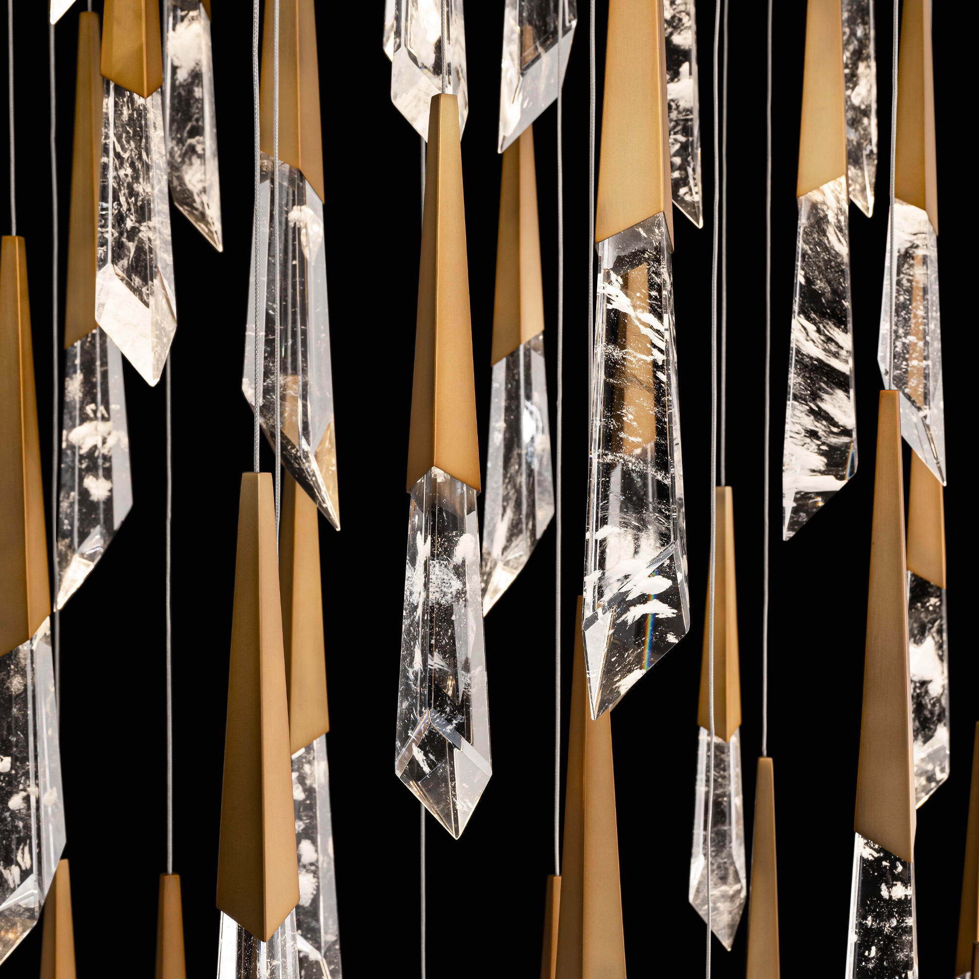 Beyond Solitude LED 36 inch Aged Brass Multi-Light Pendant Ceiling Light, Square Canopy