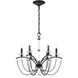 Priscilla 6 Light Black Chandelier Ceiling Light in Dark Grey Pearl, Adjustable Height