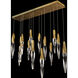 Beyond Kindjal LED 9.5 inch Aged Brass Multi-Light Pendant Ceiling Light, Linear Canopy