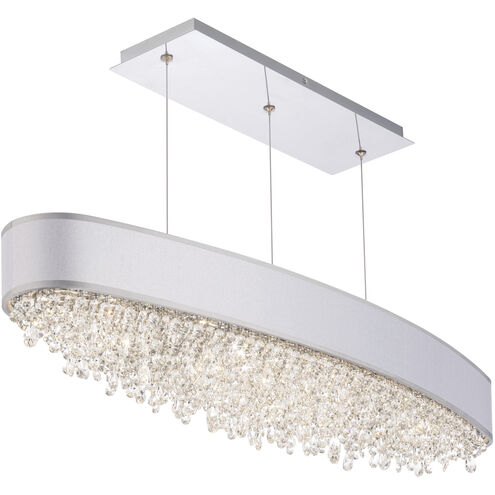 Eclyptix LED LED 36 inch Polished Stainless Steel Linear Pendant Ceiling Light in Wavy Layout, Silver, Wavy Layout