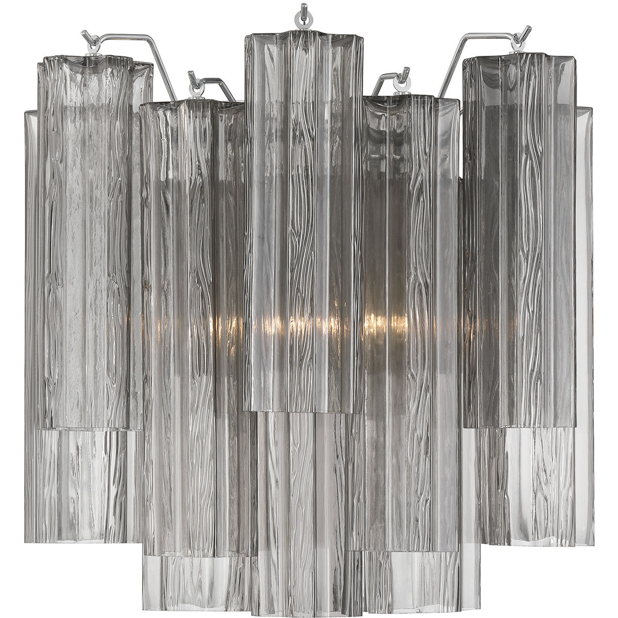 Addis Bath Wall Light in Tronchi Glass Smoke