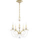 Priscilla 5 Light Heirloom Silver Chandelier Ceiling Light in White Pearl, Adjustable Height