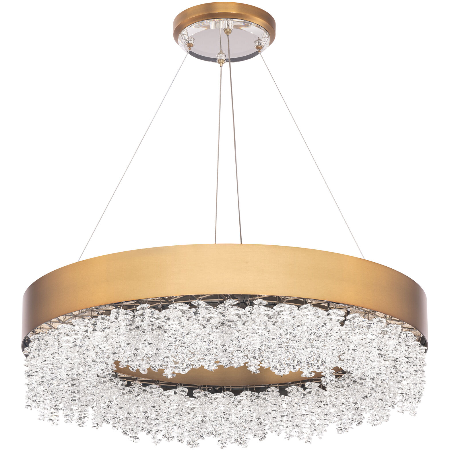 Soleil LED 26 inch Aged Brass Pendant Ceiling Light, Schonbek Signature