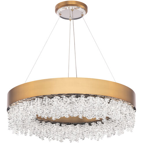 Soleil LED 26 inch Aged Brass Pendant Ceiling Light, Schonbek Signature