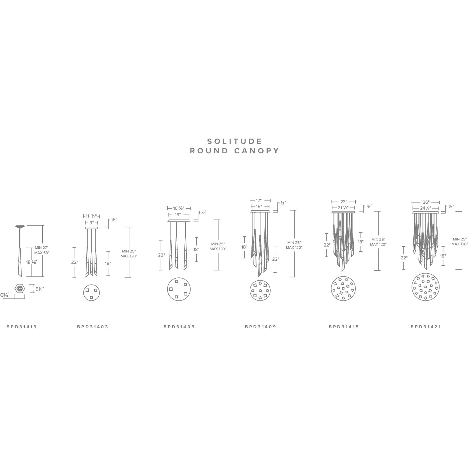 Beyond Solitude LED 23 inch Antique Nickel Multi-Light Pendant Ceiling Light, Round Canopy