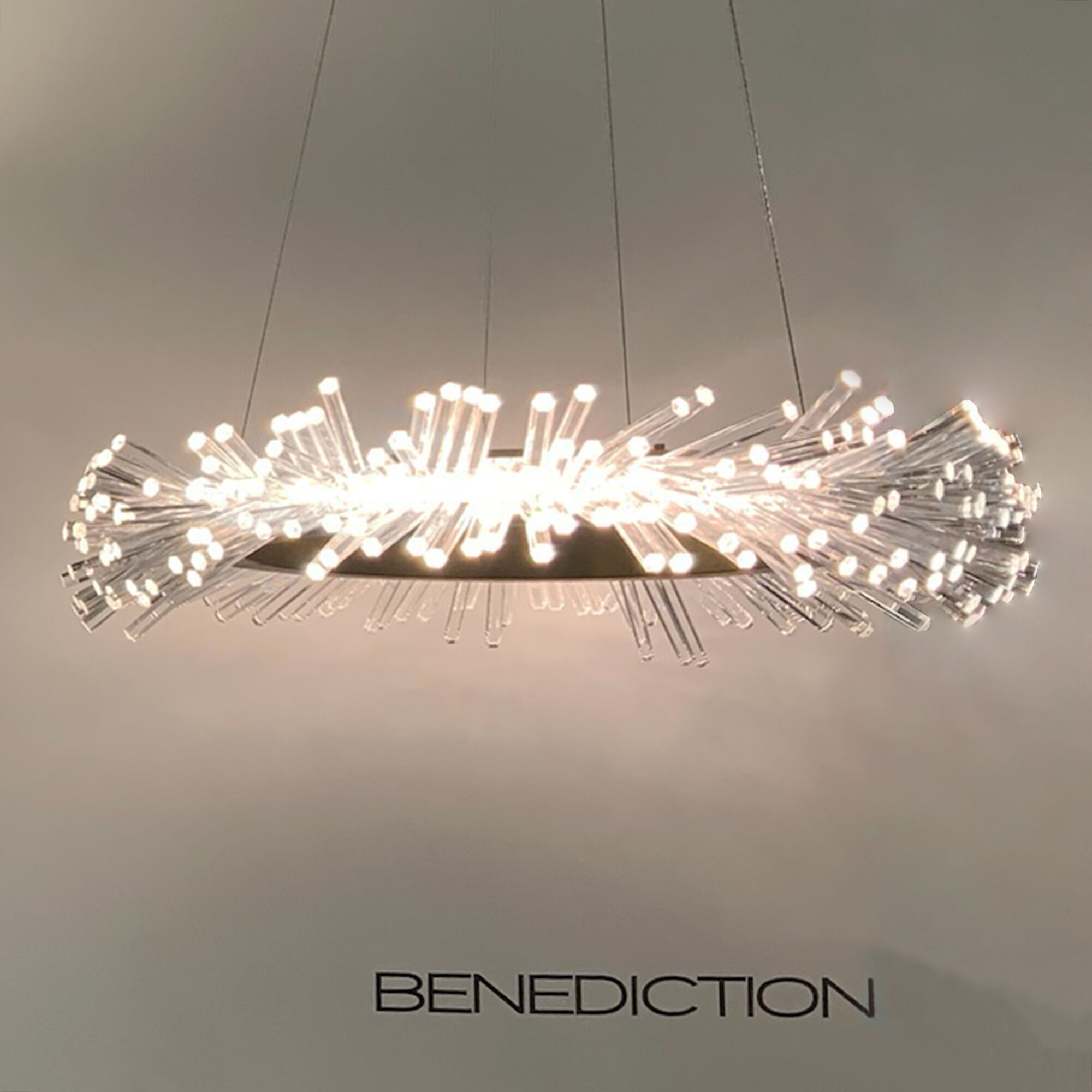 Benediction LED 37 inch Aged Brass Pendant Ceiling Light, Beyond