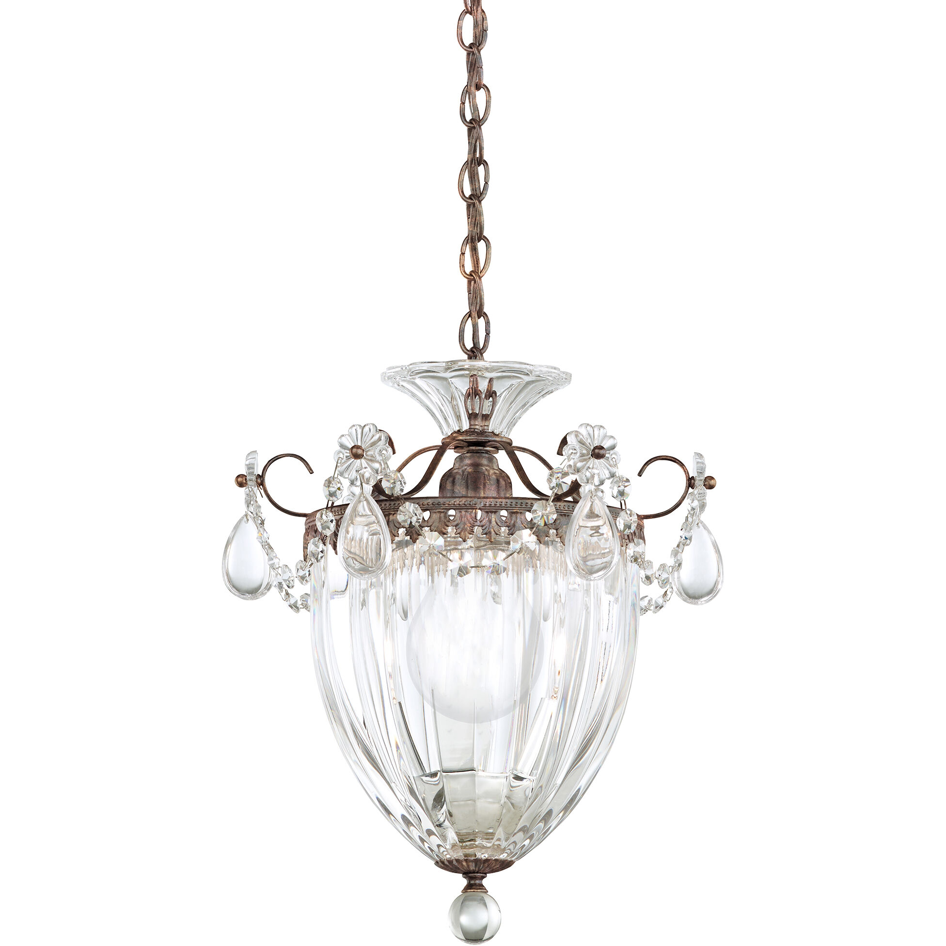 Bagatelle 1 Light 8 inch Heirloom Bronze Mini Pendant Ceiling Light in Swarovski