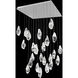 Beyond Martini LED 28 inch Polished Nickel Multi-Light Pendant Ceiling Light in Optic, Square Canopy
