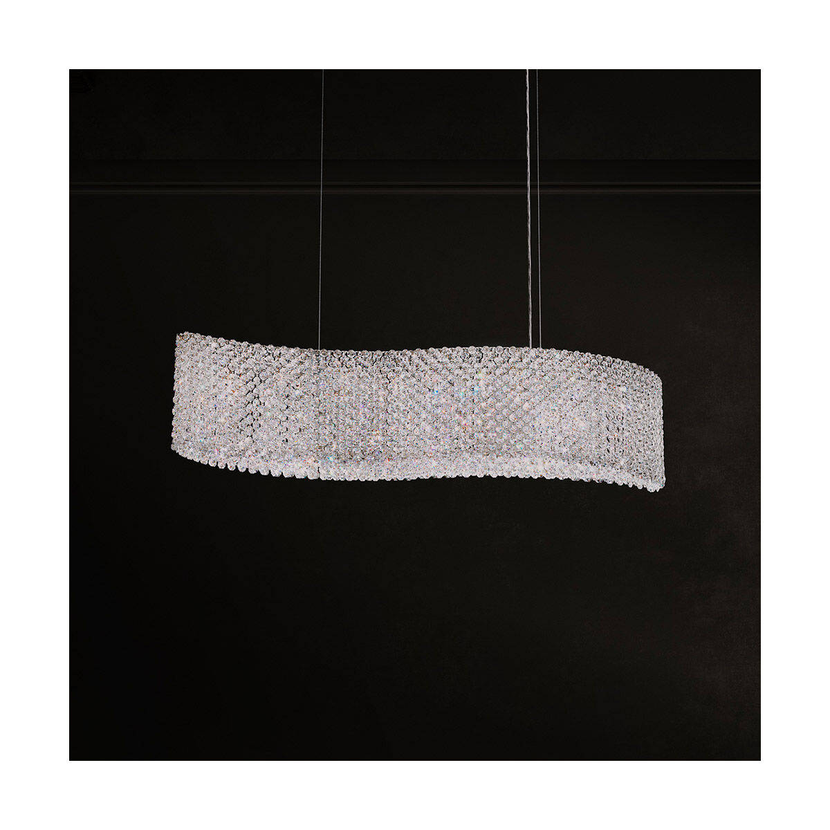 Refrax 13 Light 32 inch Stainless Steel Linear Pendant Ceiling Light in Swarovski