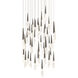 Beyond Solitude LED 36 inch Antique Nickel Multi-Light Pendant Ceiling Light, Square Canopy