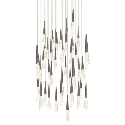 Beyond Solitude LED 36 inch Antique Nickel Multi-Light Pendant Ceiling Light, Square Canopy