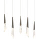 Beyond Solitude LED 5.5 inch Antique Nickel Multi-Light Pendant Ceiling Light, Linear Canopy