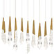 Beyond Solitude LED 40 inch Aged Brass Multi-Light Pendant Ceiling Light, Square Canopy