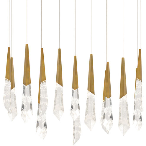 Beyond Solitude LED 40 inch Aged Brass Multi-Light Pendant Ceiling Light, Square Canopy