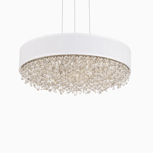 Eclyptix LED LED 19.4 inch Polished Stainless Steel Pendant Ceiling Light in White, Wavy Layout, Wavy Layout