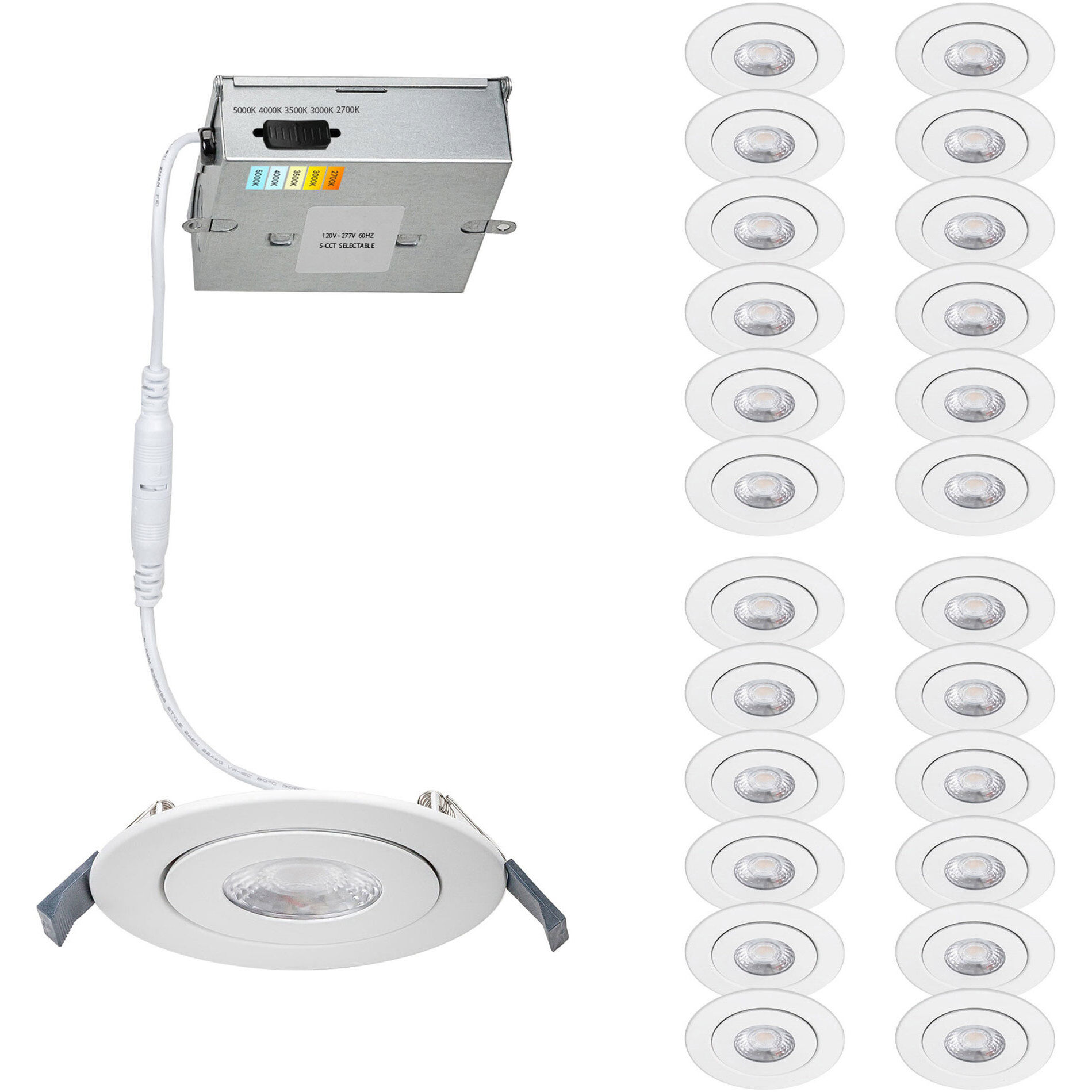 Lotos LED White Complete Kit Recessed Lighting