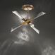 Beyond Solitude LED 17 inch Aged Brass Semi-Flush Mount Ceiling Light