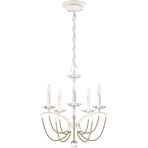 Priscilla 5 Light White Chandelier Ceiling Light in Bronze Pearl, Adjustable Height