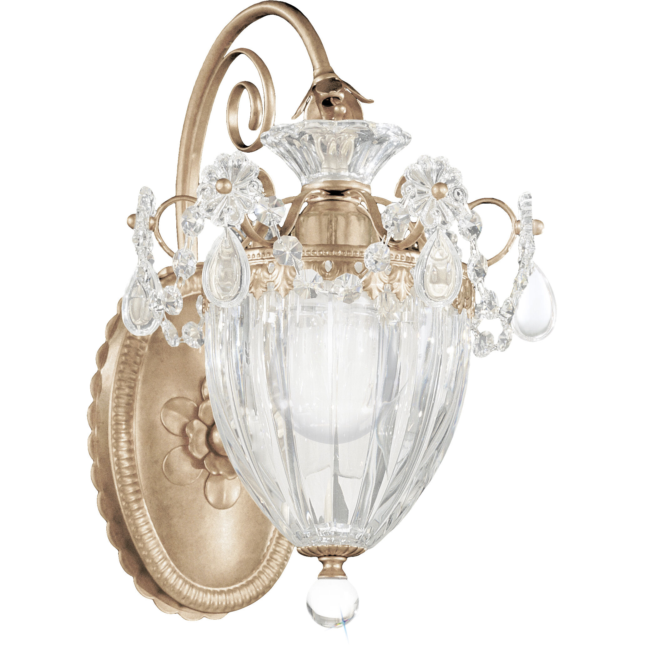 Bagatelle 1 Light 10.5 inch Antique Silver Wall Sconce Wall Light in Swarovski