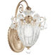 Bagatelle 1 Light 10.5 inch Antique Silver Wall Sconce Wall Light in Swarovski