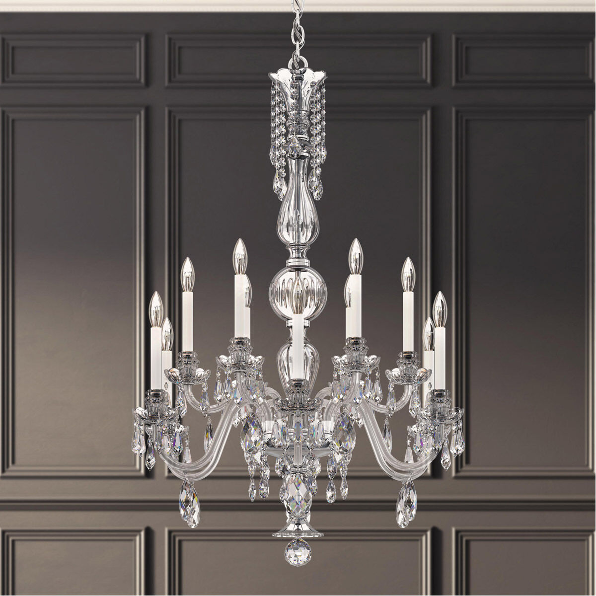 Hamilton Nouveau 12 Light 30 inch Polished Silver Chandelier Ceiling Light