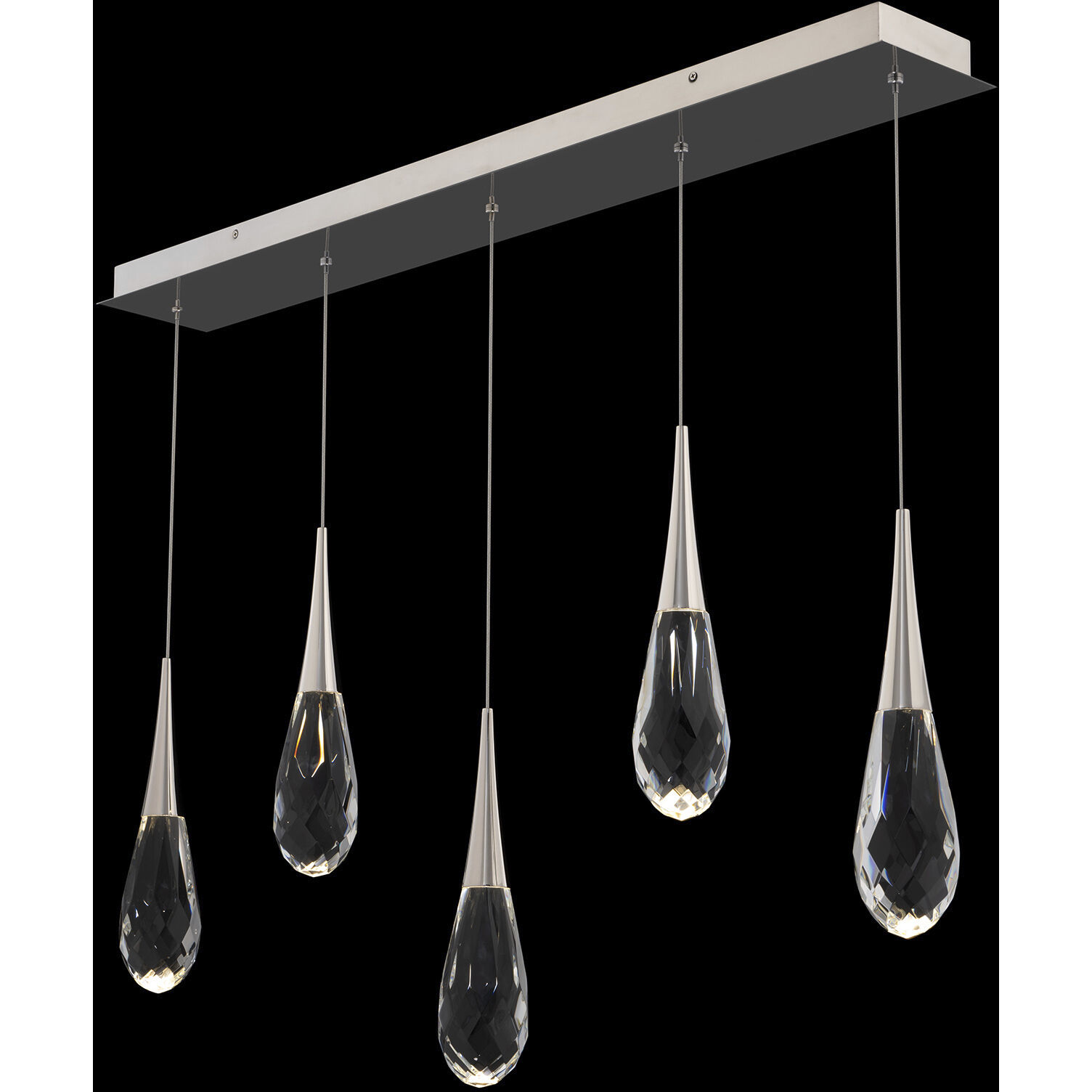 Beyond Hibiscus LED 5.5 inch Polished Nickel Multi-Light Pendant Ceiling Light, Linear Canopy