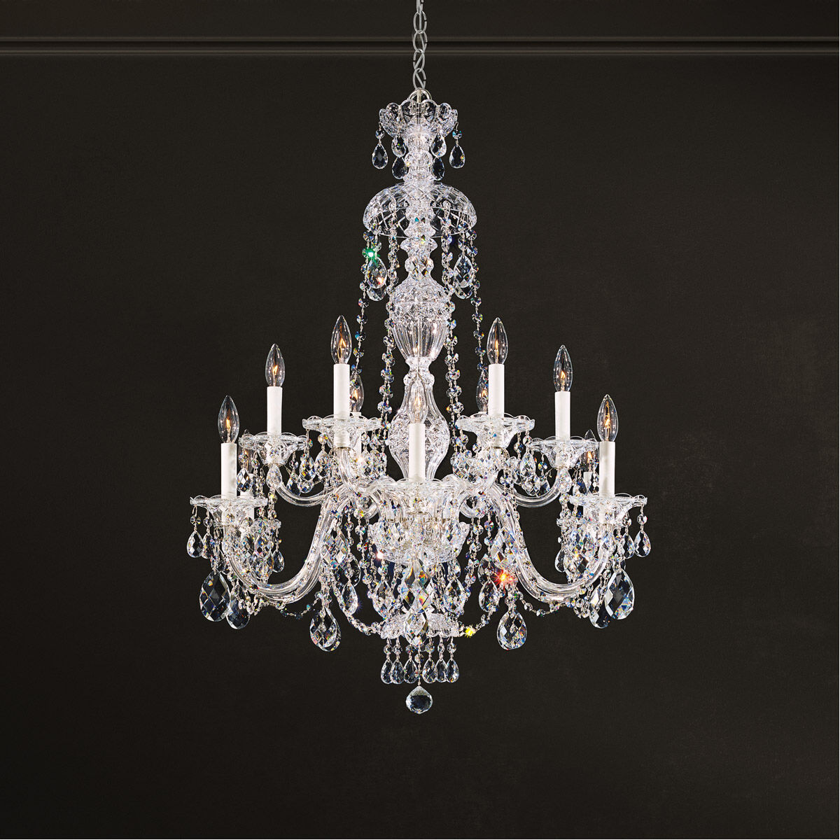 Sterling 12 Light 29 inch Polished Silver Chandelier Ceiling Light in Heritage