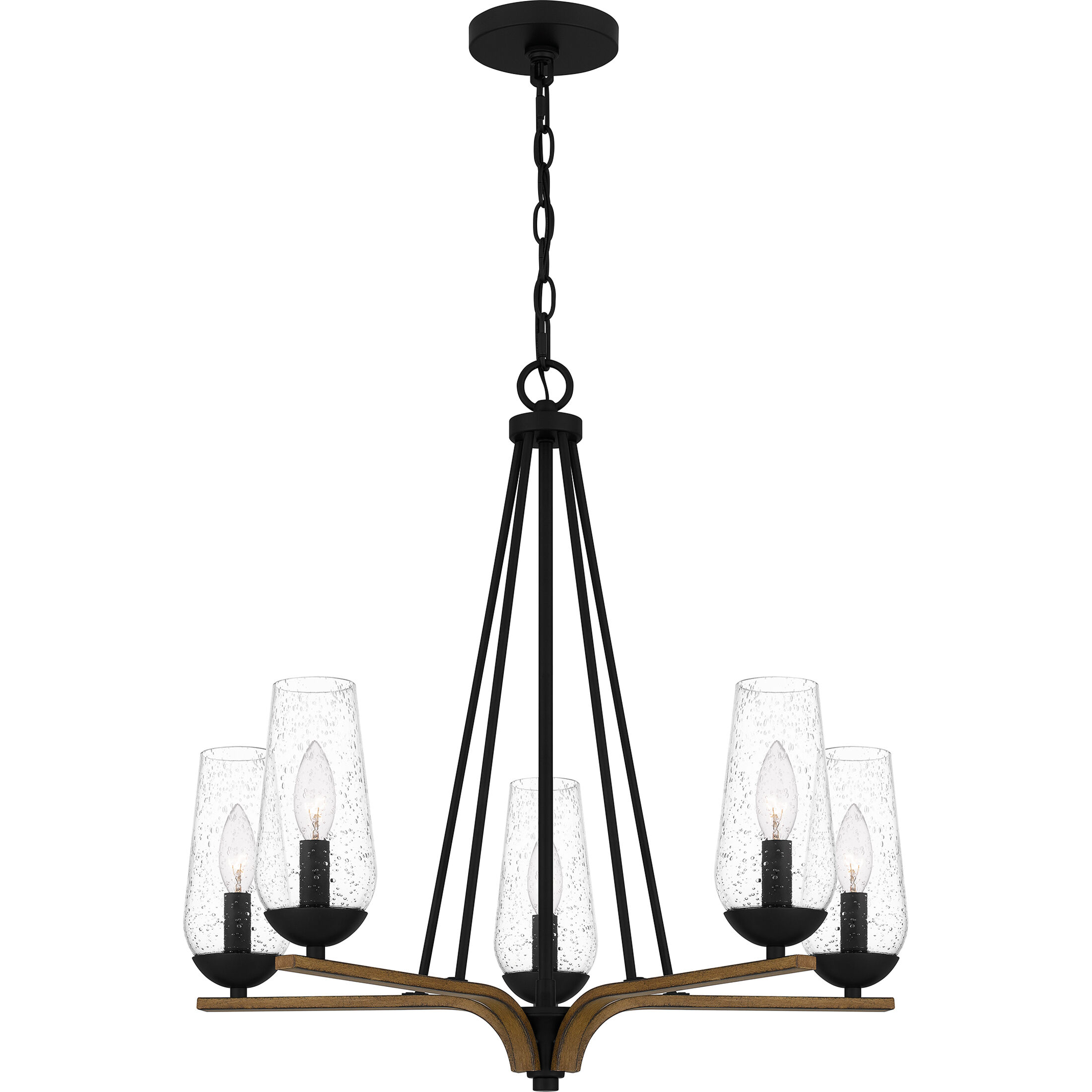 Rochester 5 Light 25 inch Matte Black Chandelier Ceiling Light