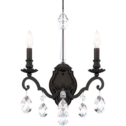 Renaissance Nouveau 2 Light 8 inch Black Wall Sconce Wall Light