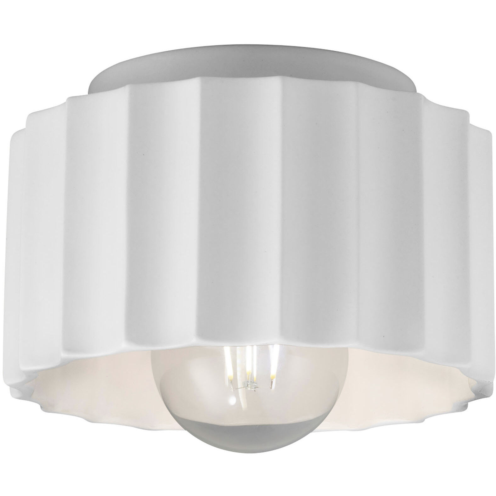 Radiance Collection 1 Light 8 inch Gloss White Flush-Mount Ceiling Light