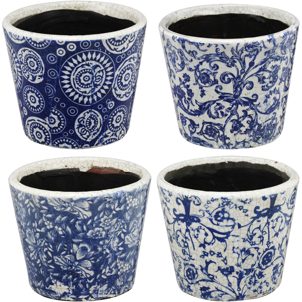 Small Royal Blue and White Planter