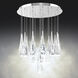 Beyond Hibiscus LED 26 inch Polished Nickel Multi-Light Pendant Ceiling Light, Round Canopy