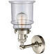 Franklin Restoration Canton 1 Light 7 inch Brushed Satin Nickel Sconce Wall Light in Seedy Glass, Franklin Restoration