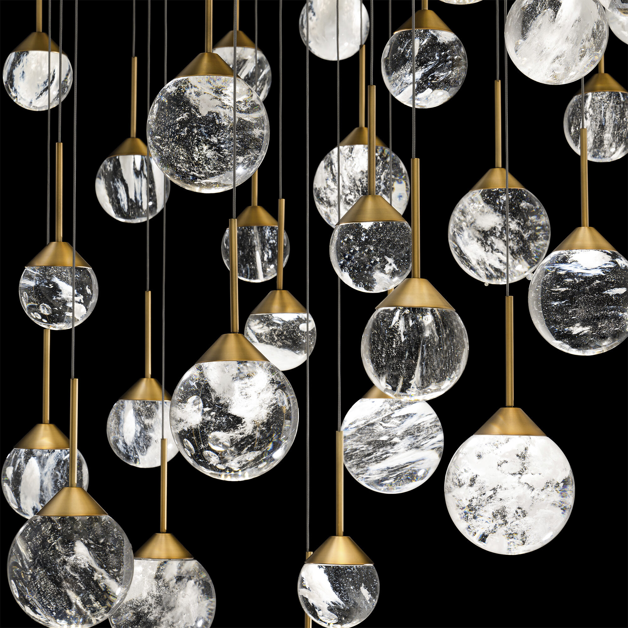 Beyond Quest LED 28 inch Aged Brass Multi-Light Pendant Ceiling Light, Square Canopy