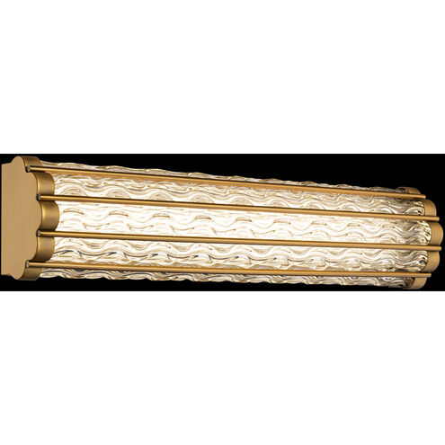 Fortress LED 27 inch Aged Brass Bath Vanity & Wall Light in Optic, Schonbek Signature