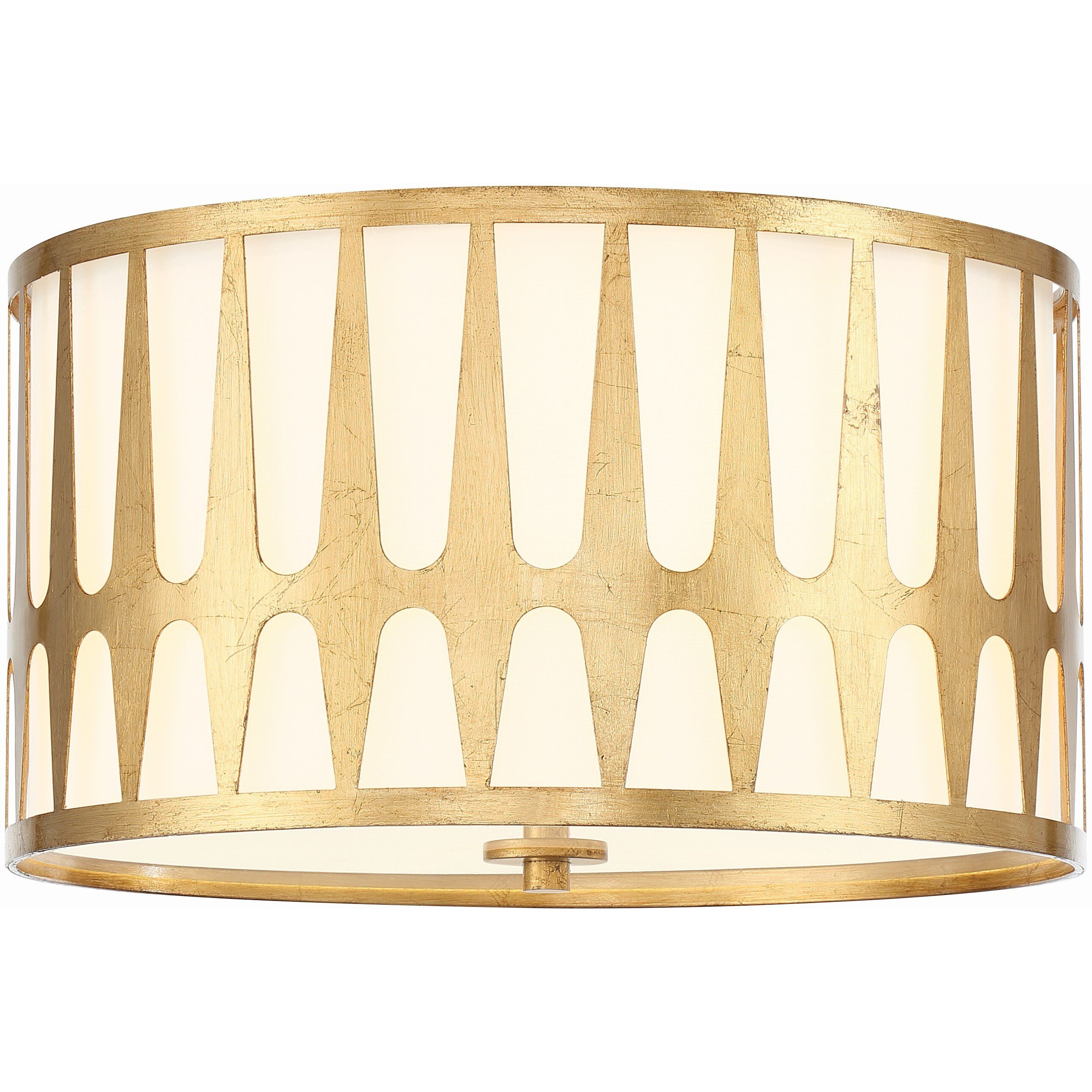 Royston 3 Light 18 inch Antique Gold Flush Ceiling Light
