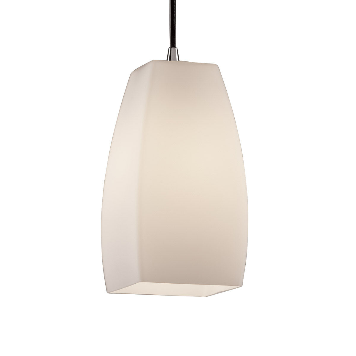 Fusion 1 Light 5 inch Polished Chrome Pendant Ceiling Light in Cord, Opal, Tall Tapered Square, Incandescent