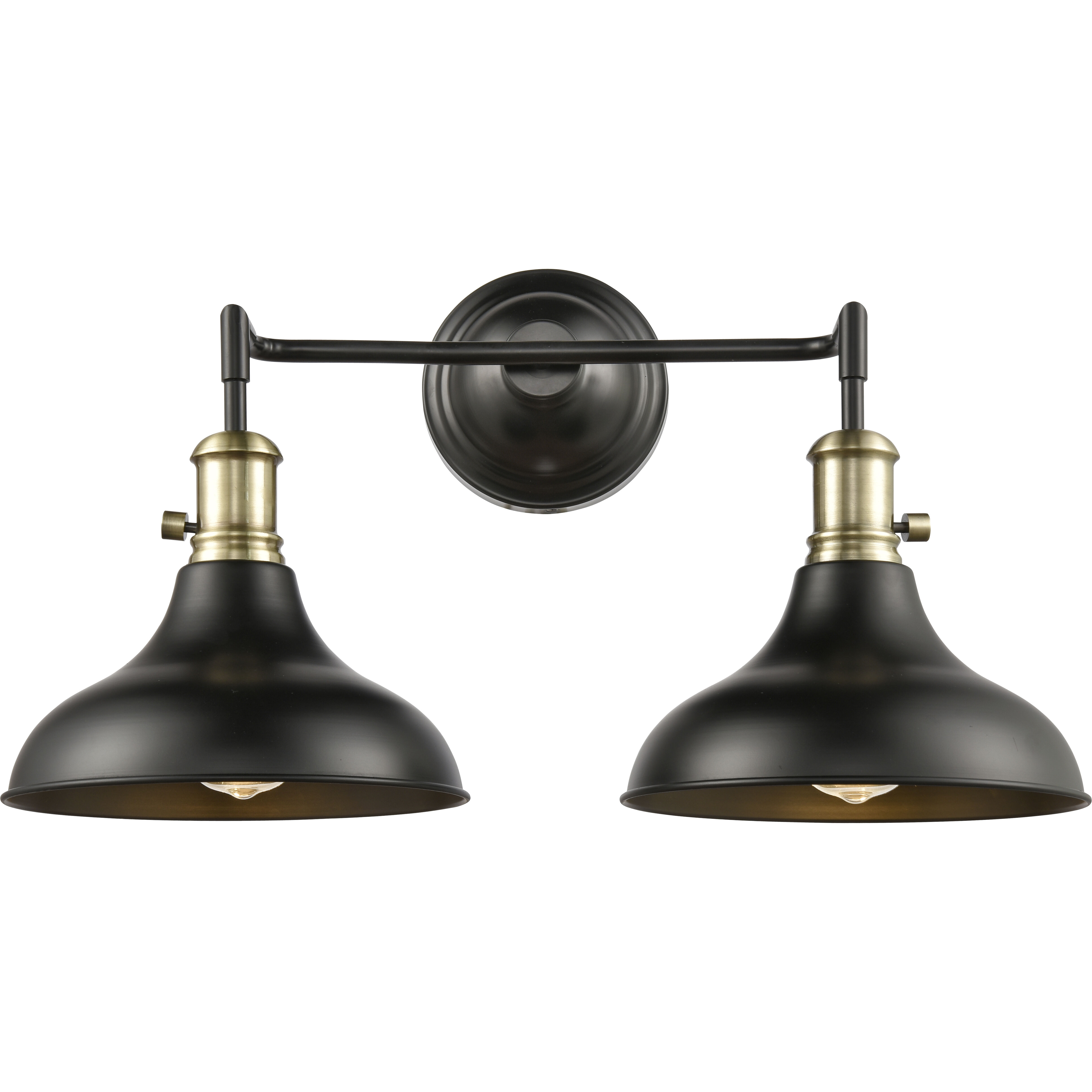 Metro 2 Light 23.25 inch Black Antique Brass Bath Vanity Light Wall Light