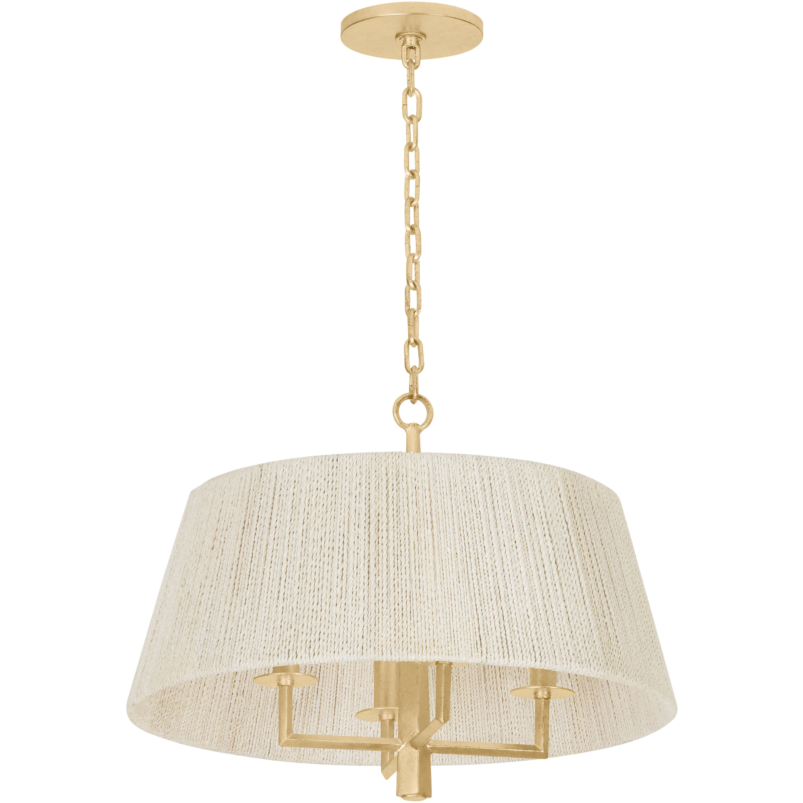 Azar 4 Light 20.5 inch Vintage Gold Leaf Pendant Ceiling Light
