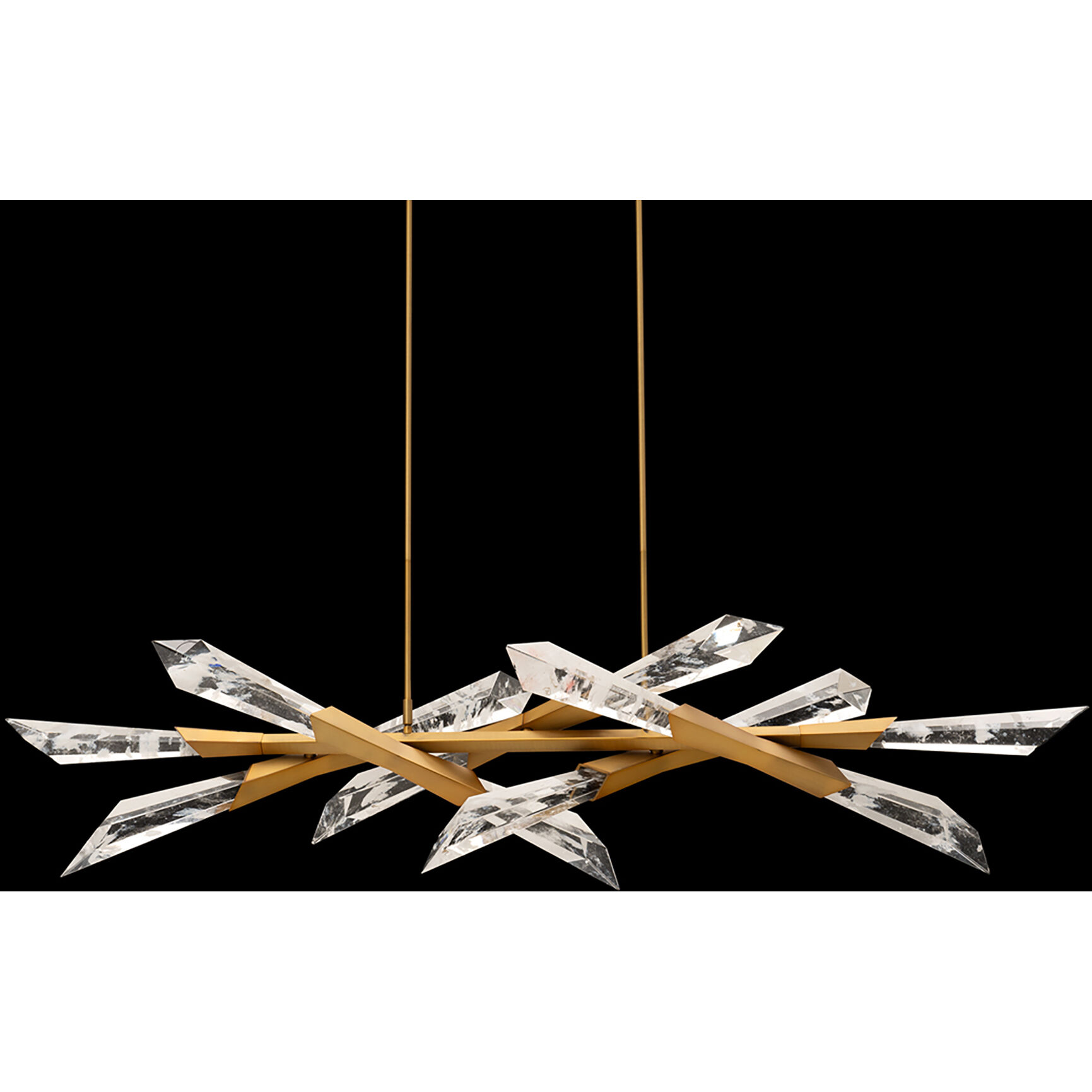Beyond Solitude LED 59.6 inch Aged Brass Linear Pendant Ceiling Light