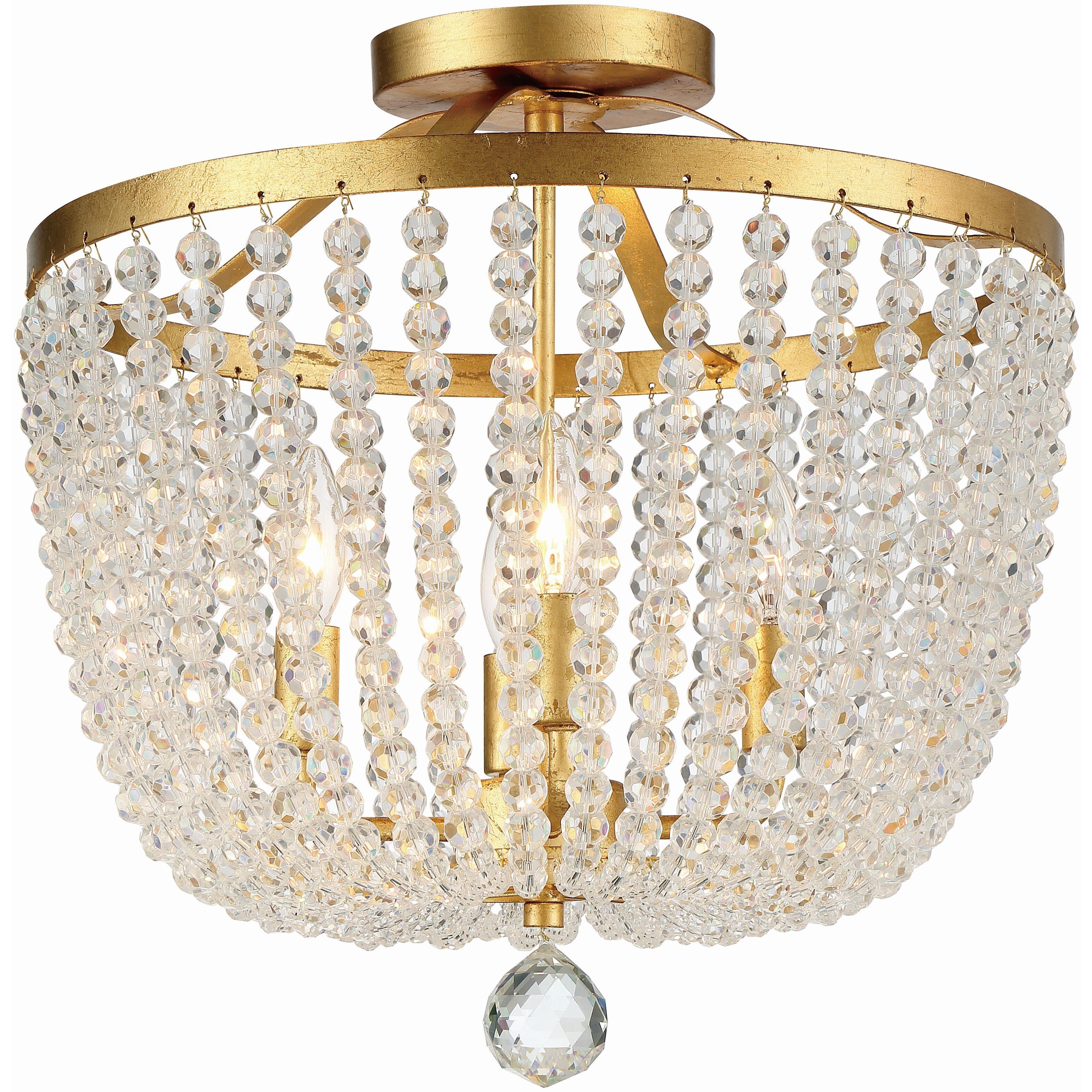 Rylee 4 Light 16.5 inch Antique Gold Semi Flush Ceiling Light