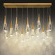 Beyond Hibiscus LED 40 inch Aged Brass Multi-Light Pendant Ceiling Light, Linear Canopy