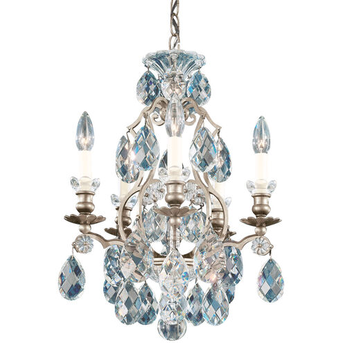 Renaissance 5 Light 15 inch Antique Silver Chandelier Ceiling Light in Renaissance Swarovski