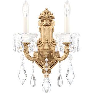 La Scala 2 Light 7 inch French Gold Wall Sconce Wall Light in Spectra